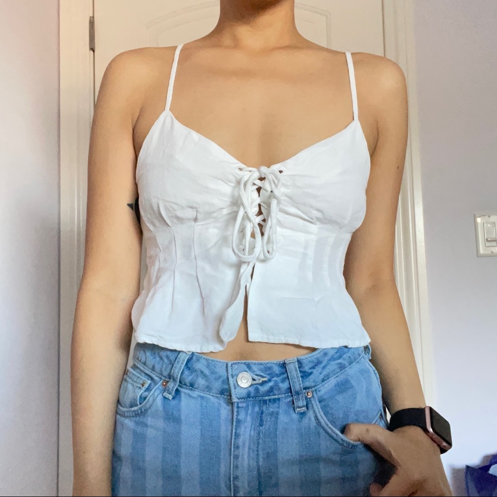 F21 White lace top